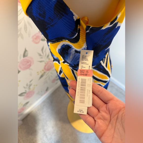 Antonio Melani NWT Floral Yellow and Blue Dress - Picture 5 of 6